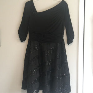 Black with Sequins Cocktail Dress by S.L. Fashions